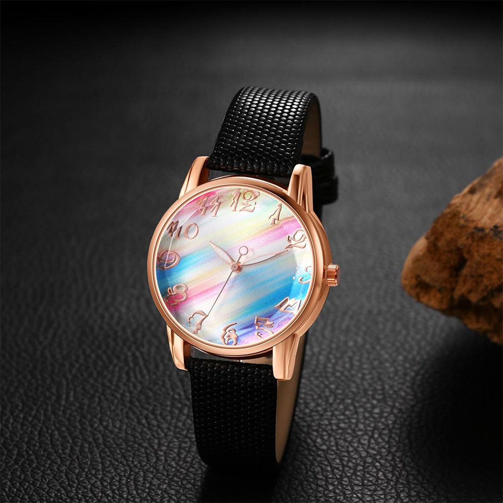 Elegant Ladies Dress Watch with Colorful Analog Dial and Quartz Movement